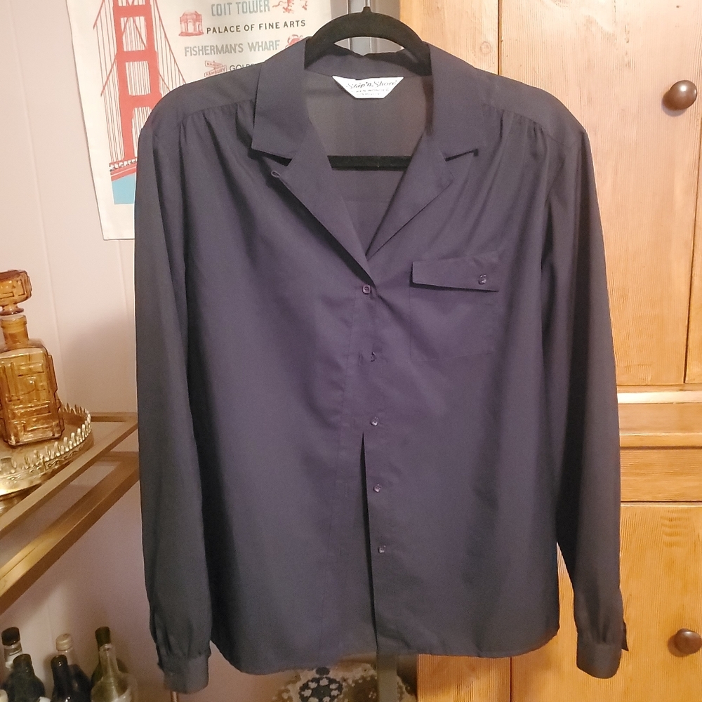 Ship'n Shore Vintage Black Blouse